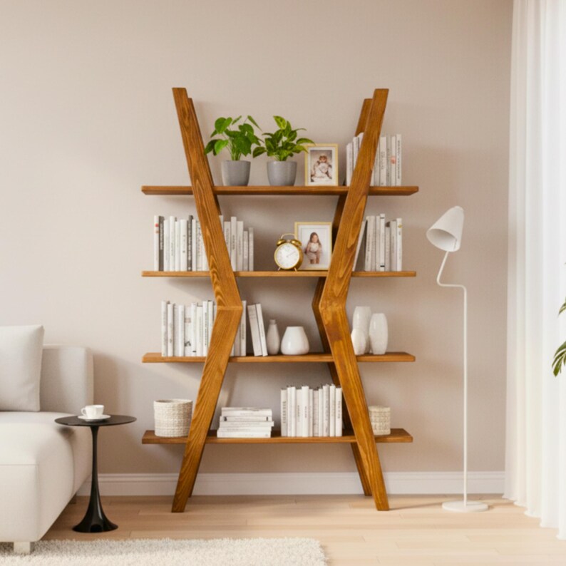 Handmade Fir Wood Bookshelf | Modern Rustic Shelving Unit - Etsy