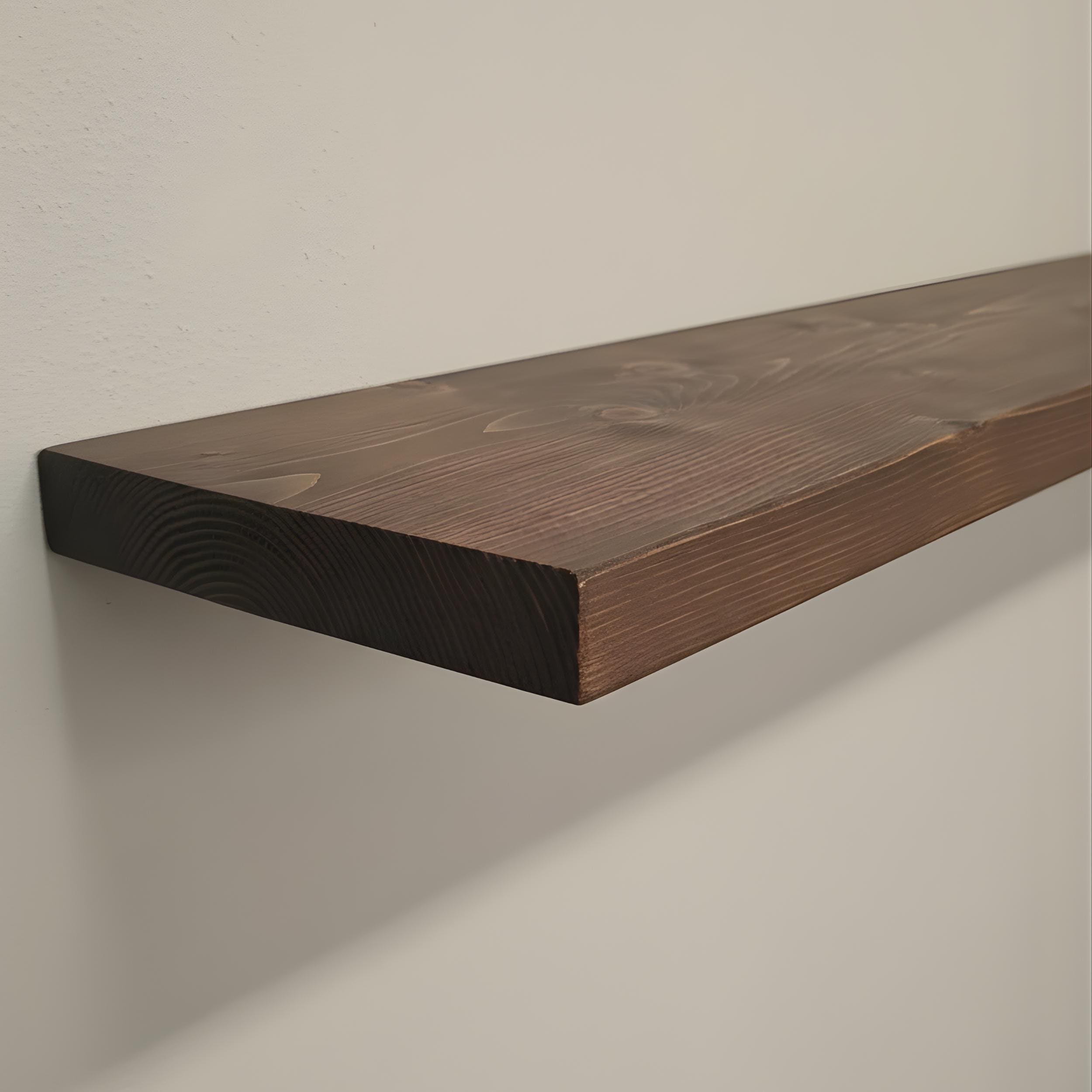 Handmade Natural Solid Wood Floating Shelf – Modern Rustic Wall Shelves ...