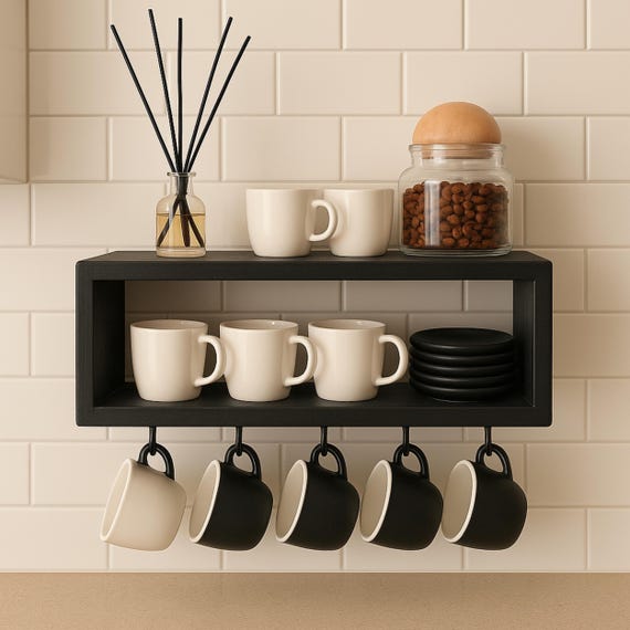 Pine Kaffeetassenhalter: Regal Organizer für Küche und Bad