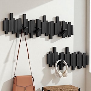 Piano Coat Rack – Beech Wood Music Wave Wall Hanger | Handcrafted Modern Entryway Organizer | Unique Wooden Hooks for Coats & Bags