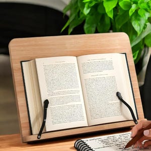 Verstellbarer Bücherständer aus Holz, Luxuriöser Rezepthalter für Zuhause und Büro, Ideales Laptop- und Tablet-Ständergeschenk für Buchliebhaber