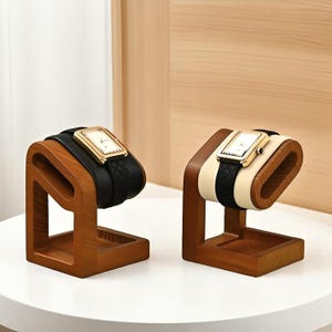 Wooden Watch Stand Holder – Modern Minimalist Display Rack for Men’s & Women’s Watches | Walnut Wood Bracelet Organizer