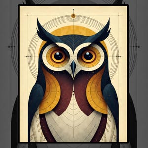 Bauhaus Owl Print: Geometric Wisdom Series (Digital Download)