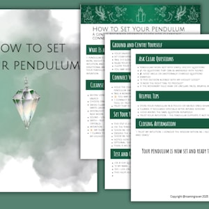 Ställ in din pendel i PDF-format, pendelspådomsguide för nybörjare, häxkonstbok, intuition, energiarbete, andligt verktyg, pendelövningsguide