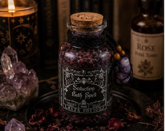 Seduction Bath Spell Potion for Wiccan Witch natural self care for witchy lover essential oil bath salts gift for pagan lover spa gift
