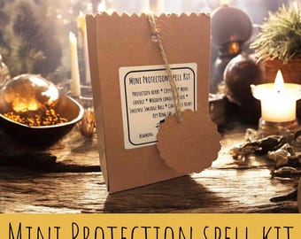 Mini Protection witchy Kit for Wiccan Pagan Witchcraft Kit with Candle Potion and witch Herbs  for Spiritual witchy practice cute Wiccan kit