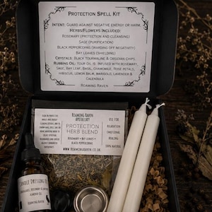 Protection witchy Kit Witchcraft Pagan lover gift Wiccan Tools with Candle Potion Herbs for Spiritual Energy Shielding witchcraft gift box
