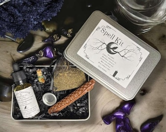 witchy Wealth Kit für Wiccan Pagan Witchcraft Fülle Spaß Hexe Kit mit Kerze Potion Kraut für grüne Hexe Spirituelle Reisedose Starter