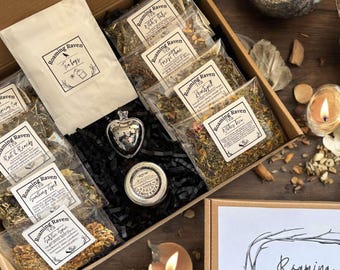 Witchcraft gift box herbal tea sampler box for Wiccan Pagan tea Magic for Spiritual witchy gift for witch lover gift for tea lover herbal