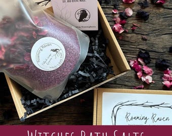 Witchcraft bath salts gift box for Wiccan Witch natural self care for witchy lover essential oil bath salts gift for pagan lover spa gift