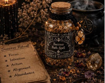 Success Bath Spell Potion for Wiccan Witch natural self care for witchy lover essential oil bath salts gift for pagan lover spa gift