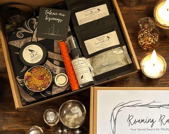 Witchcraft gift box for Wiccan Pagan Witchcraft Ritual Kit starter kit Magic for Spiritual witchy altar gift for witch lover gift under 25