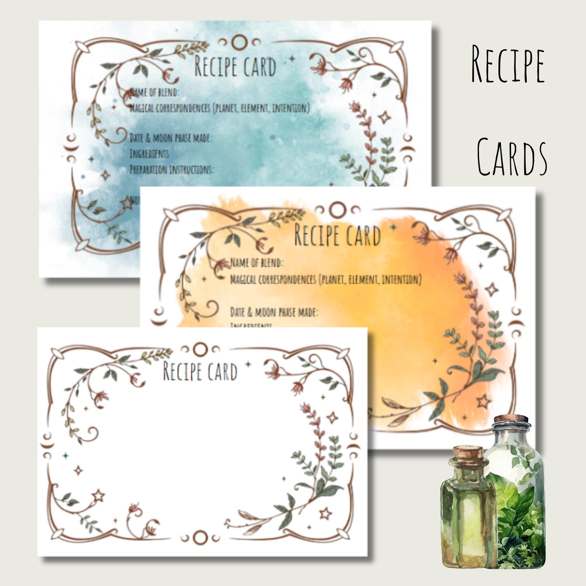 Spell Label Witchy Apothecary Labels Printable Spell Jar Label Vintage Herbal ...