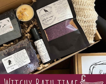 Witchy bath time gift box for Wiccan Pagan Witchcraft natural self care for witch lover holistic gift for pagan lover spa gift bath set box