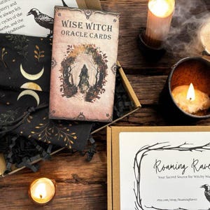 Hexenorakel Karten Geschenkbox für Wicca Pagan Witchcraft Ritual Kit für spirituelles Hexenaltar für Hexenliebhaber unter 20