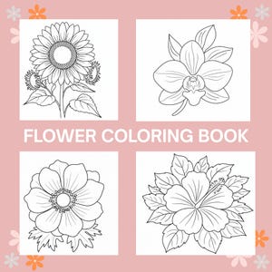 Bellissimo e carino libro da colorare con fiori, divertente, rilassante e facile da colorare