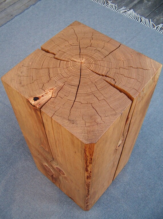 Items similar to Hemlock Wood Block Side Table on Etsy