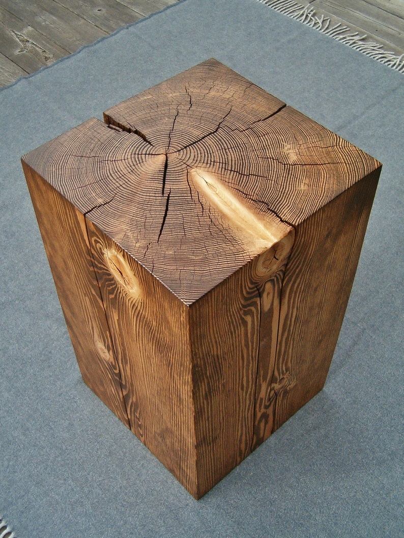 2 Hemlock Wood Block Side Tables Reserved for Marion Etsy