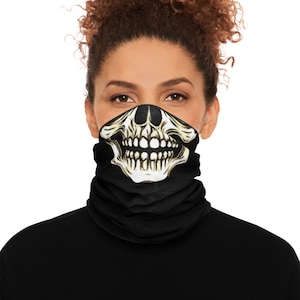 Skull Neck Scarf for Biker Neck Tube  - Skull Face Mask for Biker - Scary Neck Gaiter for Men - Bandana for Men From Child