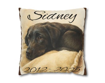 Personalized Pet Memorial Pillow: Custom Dog Portrait Cushion