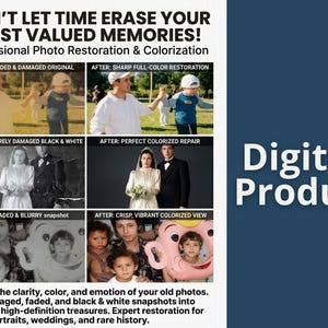 Professional Photo Restoration | Repair Old Damaged Photos, Fix Scratches & Cracks | Colorize Black and White | Digital Photo Repair