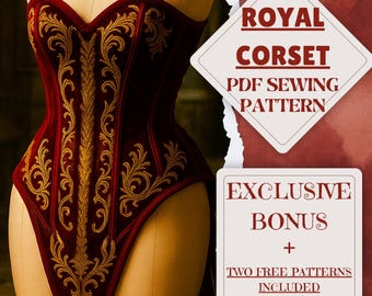 Romantic Overbust Corset Sewing Pattern Renaissance Bodysuit Corset Top Fantasy Medieval Witchy Gothic Corset Costume Halloween Pattern PDF