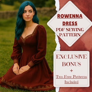 Fantasy Renaissance Dress Sewing Pattern Rowenna Princess Dress Fantasy Wedding Dress Medieval Gown Women Costume Halloween Pattern PDF