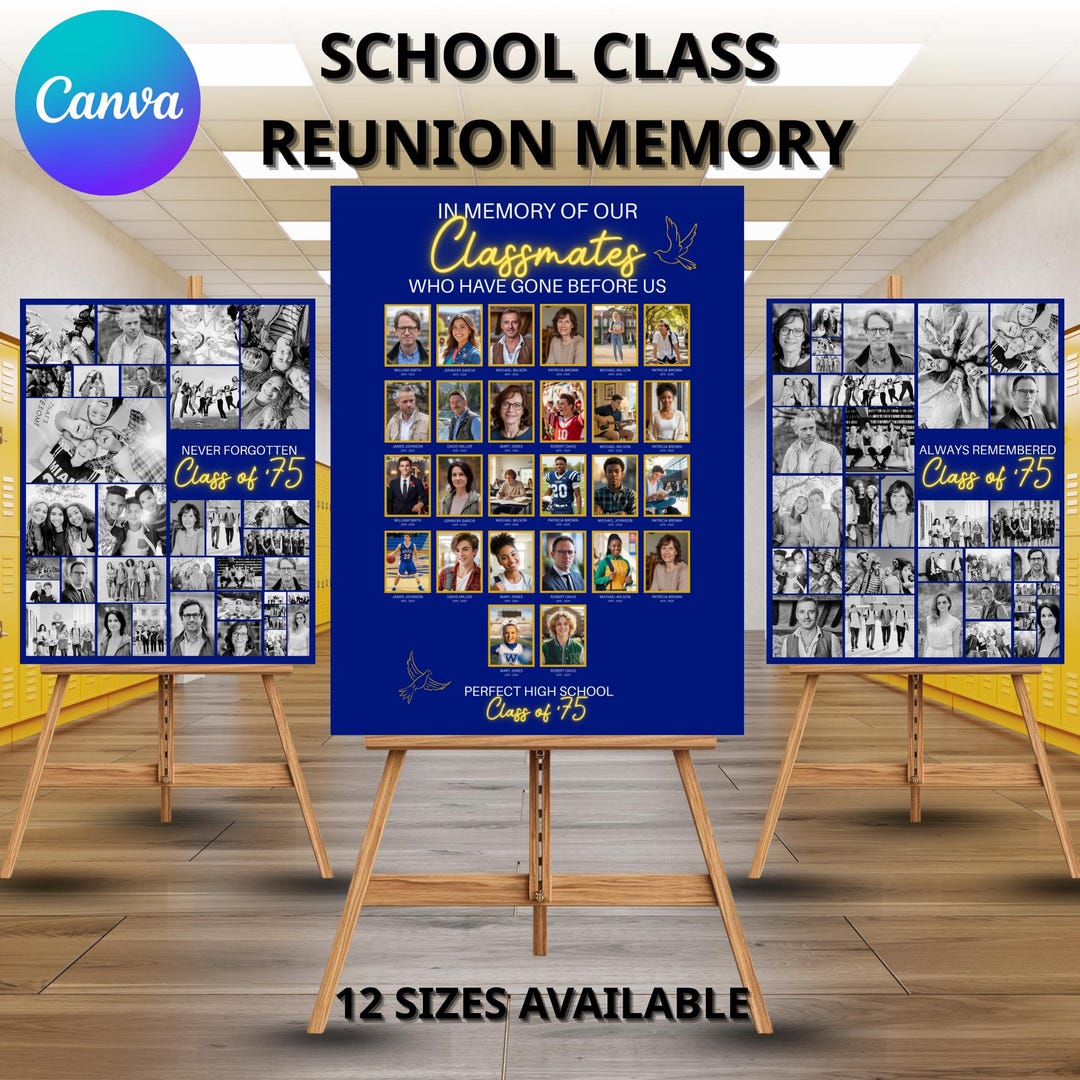 Memorial Photo Collage Poster Template Funeral Service, Celebration of