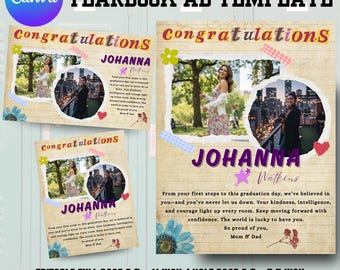 Senior Yearbook Ad Template: Canva Graduation Page (Digital Download)