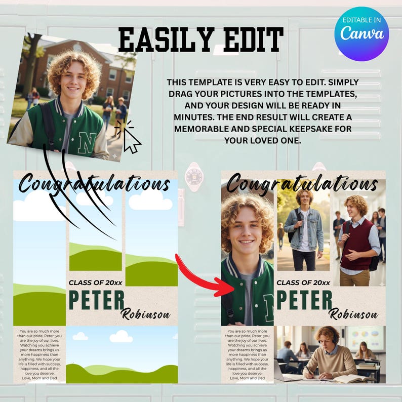 Senior Yearbook Ad Templates: Full, Half, Quarter Page (digital ...