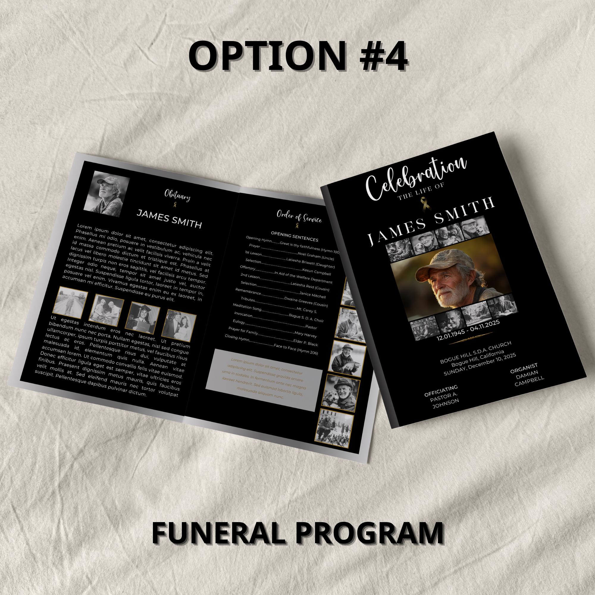Editable Funeral Program Template: Celebration of Life, Order of ...