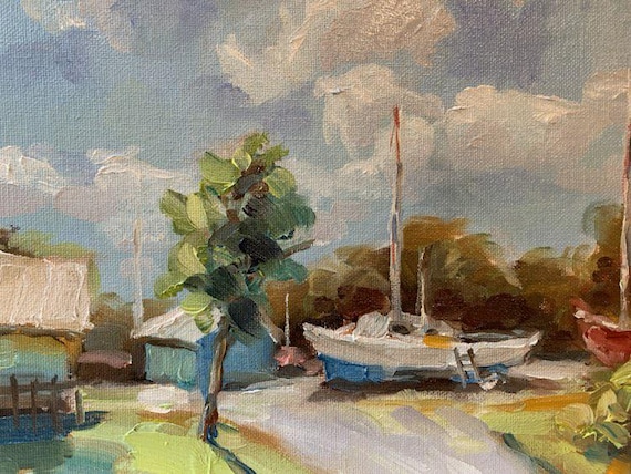 Original oil painting- Boat