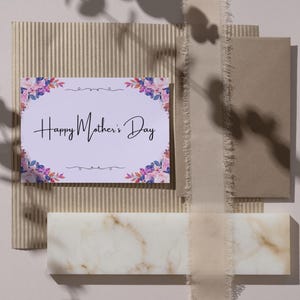 Instant download | Mother's Day greeting card | Happy Mother's Day card | Customizable | Printable | Card to send to your mother | Flowers