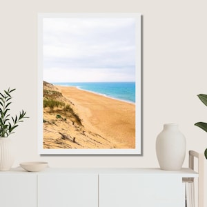 Póster de la playa de Arcachon – Foto costera de Francia / Impresión de playa francesa / Lámina Playa Francesa – Arte mural Maison Cholo