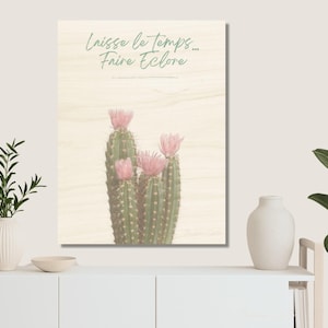 Rosa Blumen Kaktus Poster – Inspirierendes Zitat – Skandinavisches Minimalistisches Poster – Natur Wanddekoration – Cholo House