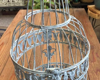 Birdcage teal/ grey vintage