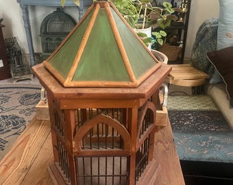 Bird Cage with Teal Metal top