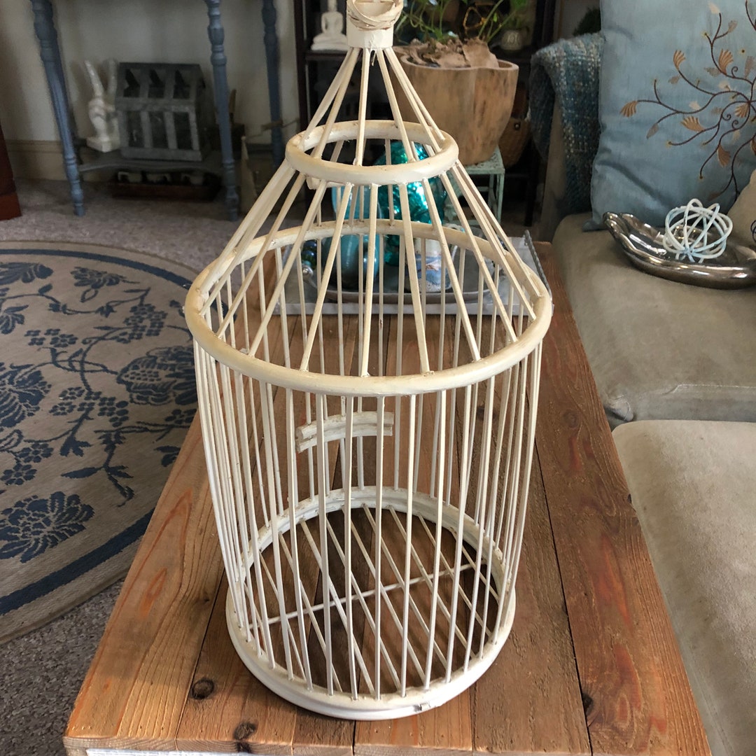 Bird Cage Vintage Rattan Etsy