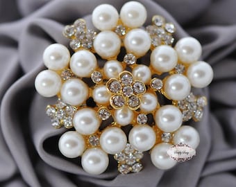 Broche Strass Cristal BR092 - Décoration Pour Mariage, Gâteau Ou Invitation, Neuf Sans Emballage, Bijou Festif