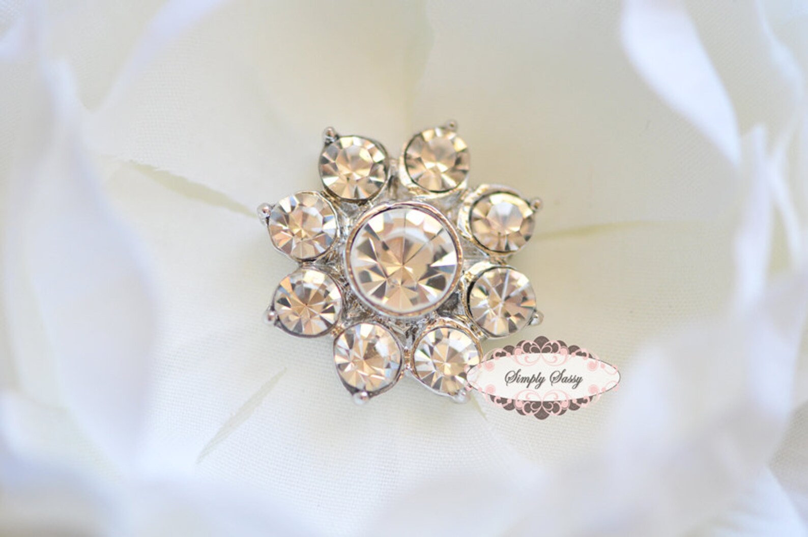 30 Pcs CLEAR Crystal Rhinestone Assorted Embellishment Buttons Flatback ...