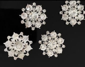 Rhinestone Buttons Embellishment Flatback Buttons DIY Craft Flower Centers Brooches Crystal