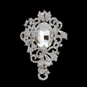 Rhinestone Brooch Embellishment - Silver - Rhinestone Brooch - Cake Bling - Wedding Brooch - Brooch Bouquet - Jewelry RD408