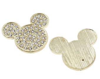 Rhinestone Crystal Bling Mouse Flatback Metal Embellishment RD362 Hair Bows Minnie Clips Accessories Invitations Frames