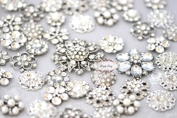 10pc Cristal Flor Diamantes De Imitación Botones Flatback Adornos Boda