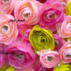 2 pcs Lavender Silky Soft Ranunculus Artificial Flower Heads Color 3.5in DIY Bouquets Arrangements Hair Clips Wedding image 2