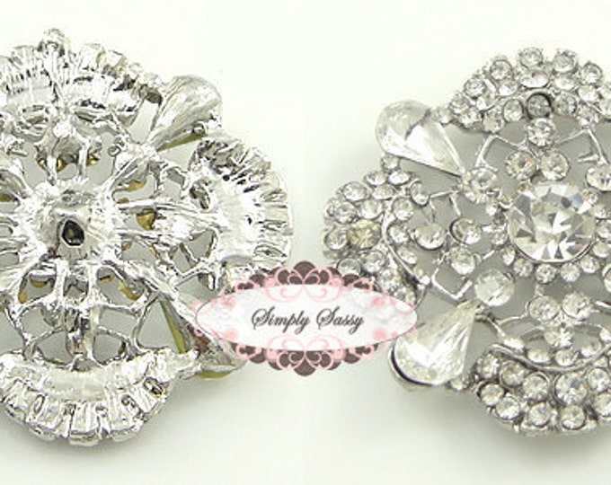 Rhinestone Flat Back Brooch Flat Back Button Rhinestone Etsy