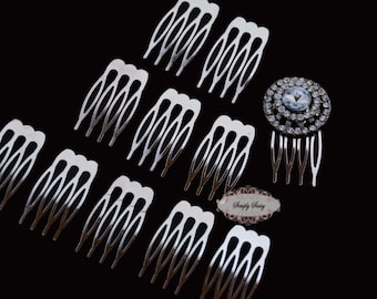 5 Metal Hair Combs -  DIY - Wedding Hair Combs - Bridal Hair Combs