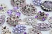 10pc Lavender Purple Assorted Rhinestone Flat back Embellishments DIY Brooches Crystal Buttons Wedding Bouquet Favors Invitations Bling 