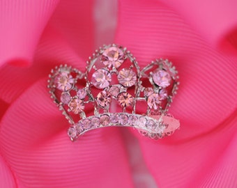 5pcs RD168 PINK Flatback Rhinestone Metal Tiara Embellishment Decoden