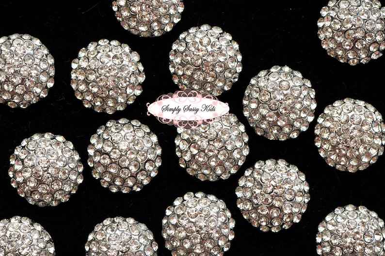 20pc Dainty Clear Rhinestone Embellishment Buttons Brooches DIY Wedding ...